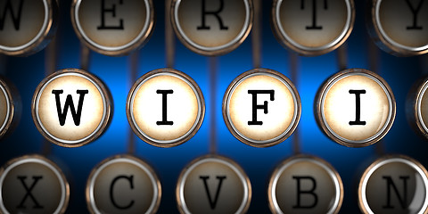 Image showing WiFi on Old Typewriter's Keys.