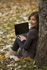 Image showing Woman working outdoor