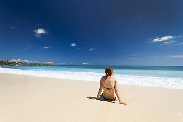 Image showing Sitting on the beach