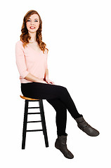 Image showing Slim girl sitting.