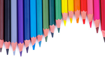 Image showing Colorful Pencils Wave