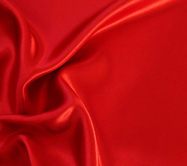 Image showing Smooth red silk as background 