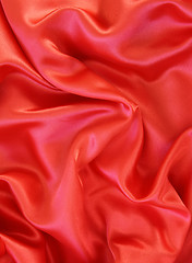 Image showing Smooth red silk as background 