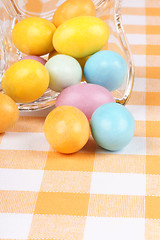 Image showing Hard sugar coated chocolate eggs