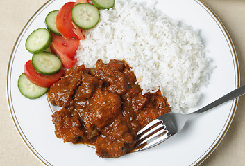 Image showing Chicken tikka masala curry from above