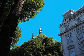 Image showing tops of church domes in Lvov