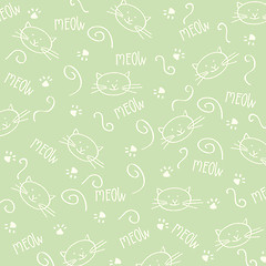 Image showing Cartoon seamless pattern with cute cats