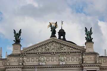 Image showing top of the building of opera-house in Lvov