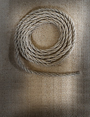 Image showing Twisted rope on sack