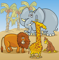 Image showing cute african animals cartoon illustration