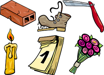 Image showing objects cartoon clip arts illustration set