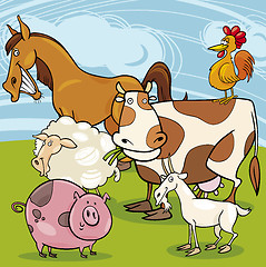 Image showing farm animals cartoon group