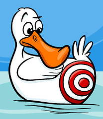 Image showing sitting duck saying cartoon illustration