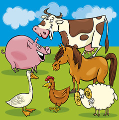 Image showing cartoon farm animals group