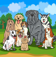 Image showing purebred dogs cartoon illustration