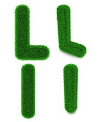 Image showing Letter L made of grass