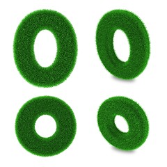 Image showing Letter O made of grass
