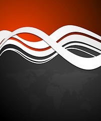 Image showing Abstract tech vector wavy background