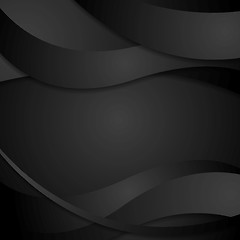 Image showing Abstract black waves background