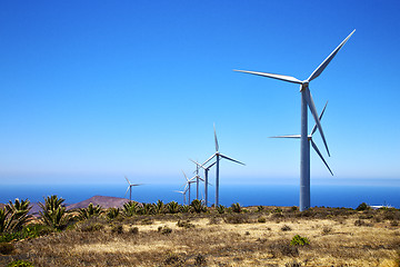 Image showing wind turbines and the sky in the 