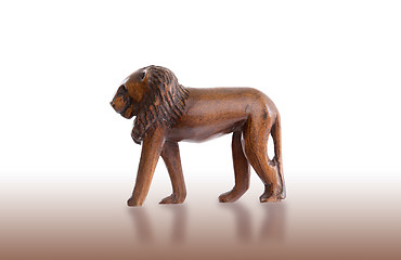 Image showing Wood toy lion isolated