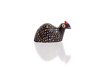 Image showing Wood toy guineafowl isolated