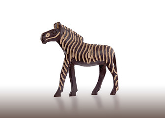 Image showing Wood toy zebra isolated