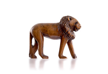 Image showing Wood toy lion isolated