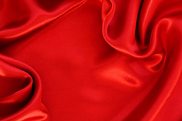 Image showing Smooth red silk as background 