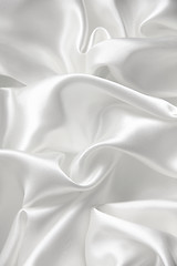 Image showing Smooth elegant white silk as wedding background 