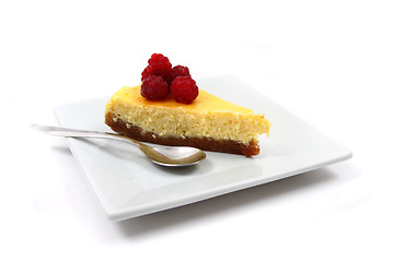 Image showing raspberries cheesecake