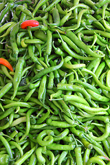 Image showing lot of green chilli peppers