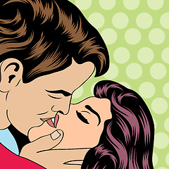 Image showing Pop Art KIssing Couple