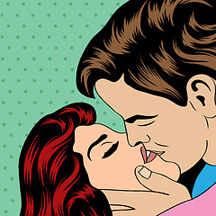 Image showing Pop Art KIssing Couple