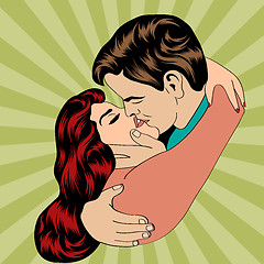 Image showing Pop Art KIssing Couple