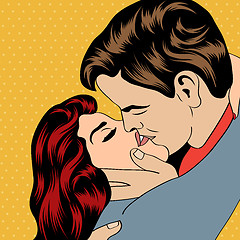 Image showing Pop Art KIssing Couple