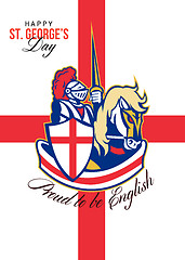 Image showing Happy St George Day Proud to Be English Retro Poster