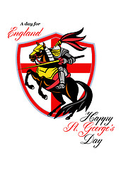 Image showing A Day For England Happy St George Day Retro Poster