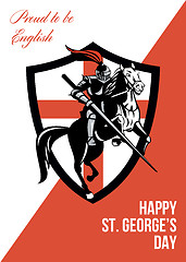 Image showing Proud to Be English Happy St George Day Retro Poster