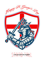 Image showing Proud to Be English Happy St George Day Shield Card