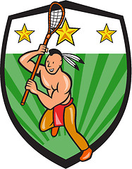 Image showing Native American Lacrosse Player Shield