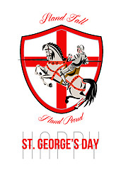 Image showing Stand Tall Happy St George Day Retro Poster