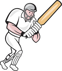 Image showing Cricket Player Batsman Batting Cartoon