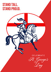 Image showing Happy St George Day Stand Tall Stand Proud Retro Poster
