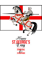 Image showing Stand Tall Stand Proud Happy St George Day Retro Poster