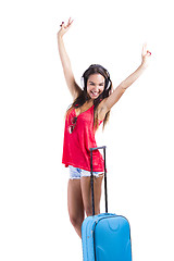 Image showing Happy woman going on vacation