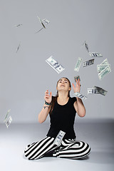 Image showing Teen girl and money