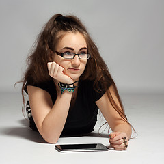 Image showing Teenage girl with tablet