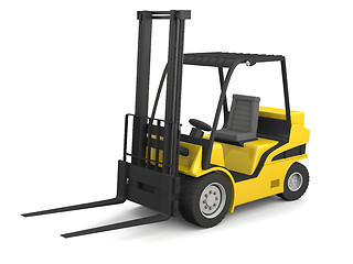 Image showing Yellow forklift