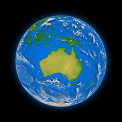 Image showing Australia on planet Earth